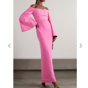 SOLACE LONDON Eliana Crepe Maxi Dress In Rose Pink